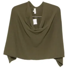 Кашемировое пончо с воротником-хомутом