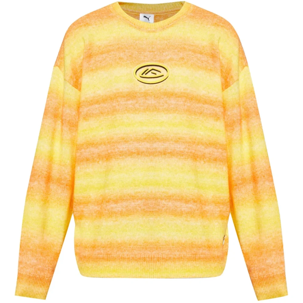 Свитер с эффектом омбре и нашивкой-логотипом