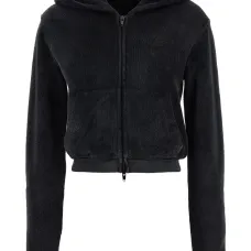 Худи на молнии с вышитым логотипом