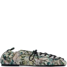 Балетки с люверсами и шнуровкой