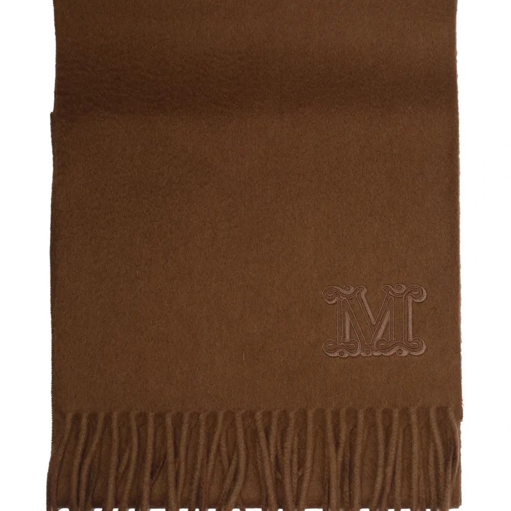 шарф с бахромой и вышитым логотипом шарф с бахромой и вышитым логотипом