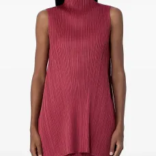 Плиссированный топ со стойкой