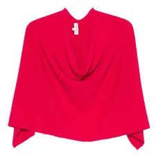 Кашемировое пончо с воротником-хомутом