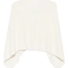 Кашемировое пончо с воротником-хомутом