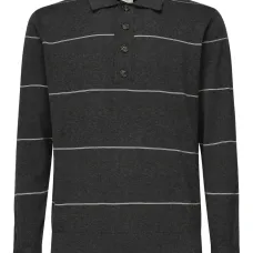 Полосатая рубашка поло с длинными рукавами