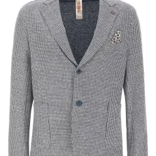 Фактурный пиджак с заостренными лацканами