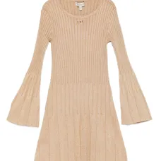 Плиссированное платье с рукавами колокол Плиссированное платье с рукавами колокол