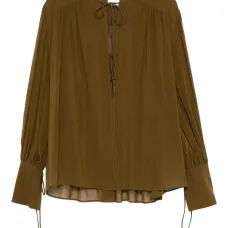 Присборенная блузка с завязками Присборенная блузка с завязками