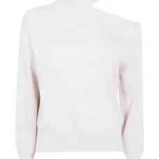 Свитер с высоким воротником и вырезами