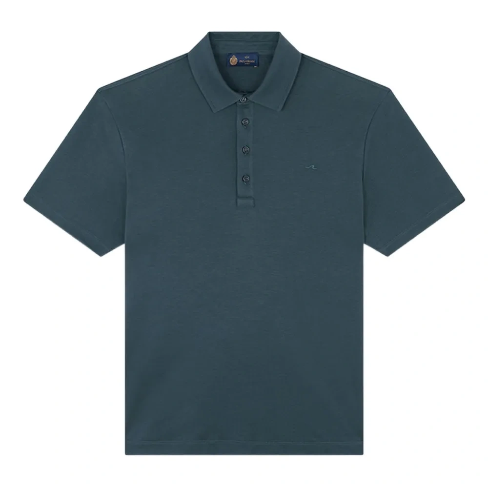 Поло с вышивкой в виде волн