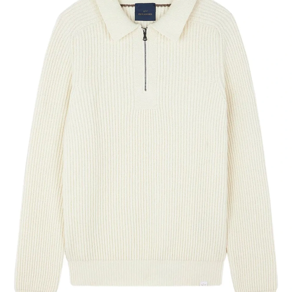 Свитер в рубчик на молнии до половины