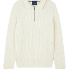 Свитер в рубчик на молнии до половины