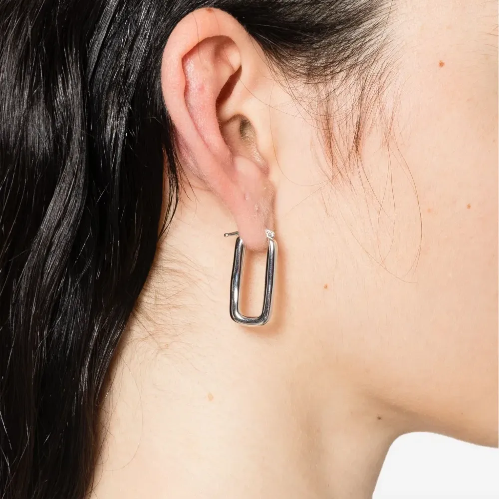 Серьги в прямоугольной оправе