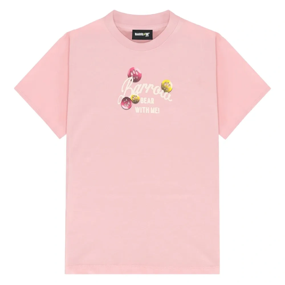 Футболка с декоративными пуговицами и принтом