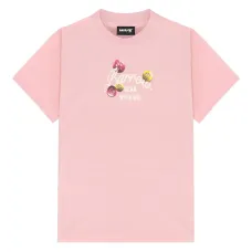 Футболка с декоративными пуговицами и принтом