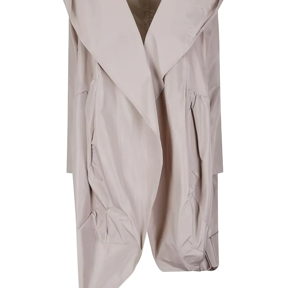 Тренч асимметричного кроя с капюшоном