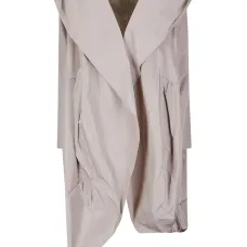 Тренч асимметричного кроя с капюшоном