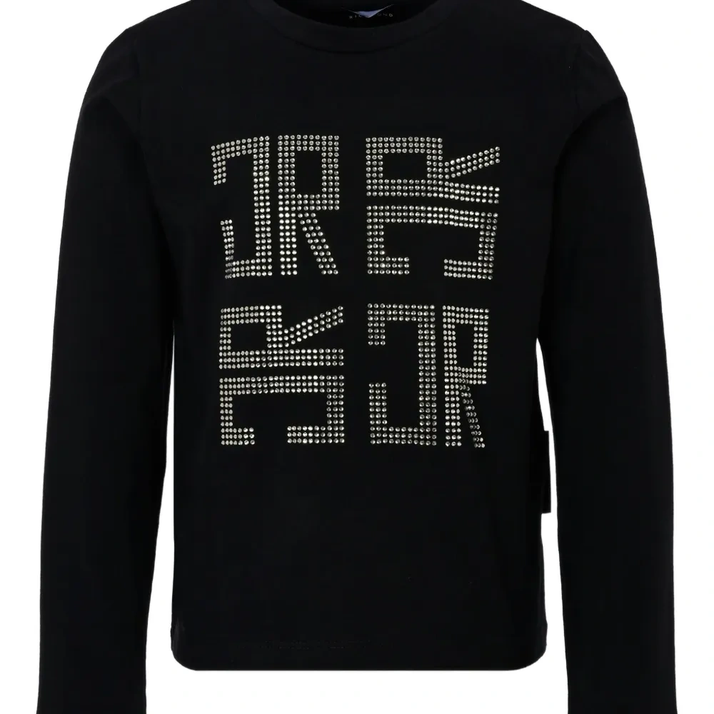 Футболка с длинными рукавами и кристаллами