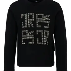 Футболка с длинными рукавами и кристаллами