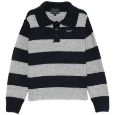 Полосатый свитер с воротником поло
