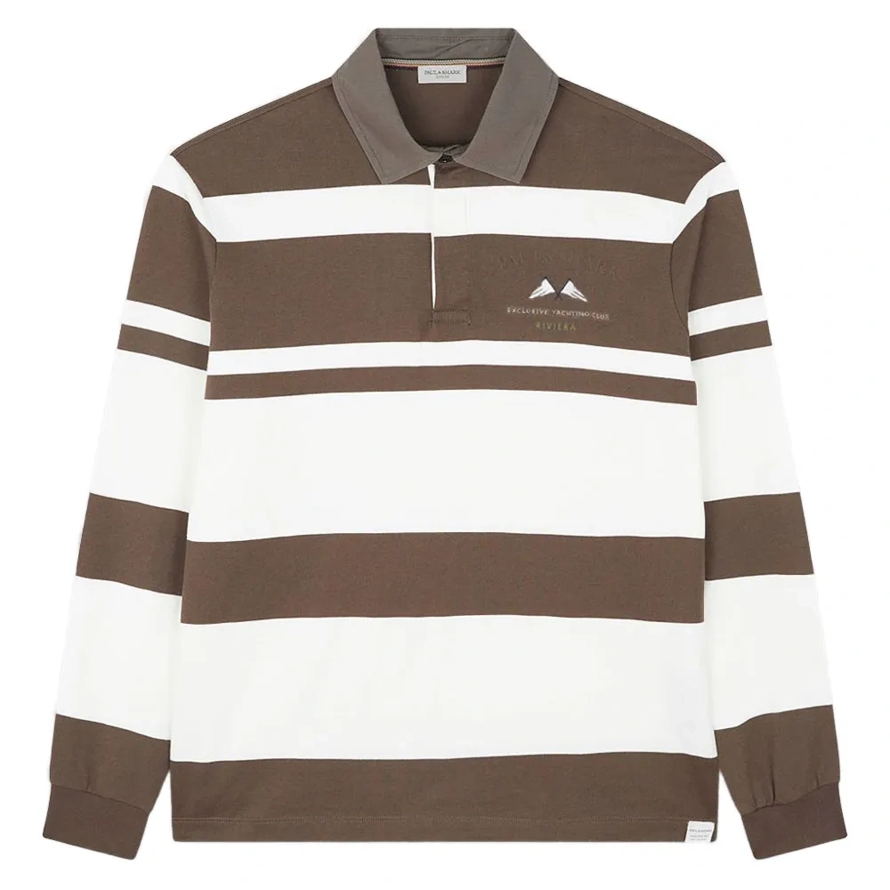 Поло в регбийскую полоску