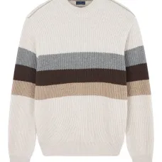 Свитер с круглым вырезом и рубчатой вязкой