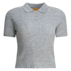 Укороченная рубашка-поло в рубчик