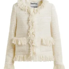 Твидовый жакет с бахромой