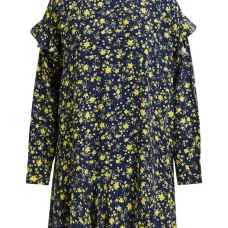 Платье асимметричного кроя с оборками