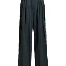 Плиссированные брюки со стразами