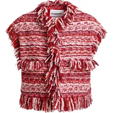 Жакет из смесовой шерсти с бахромой