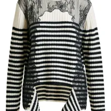 Полосатый свитер Insane с кружевом