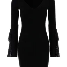 Платье мини в рубчик