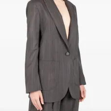Однобортный пиджак в тонкую полоску