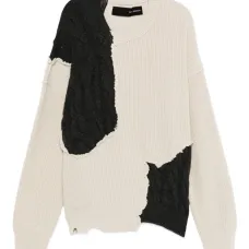 Шерстяной свитер с эффектом потертости Шерстяной свитер с эффектом потертости