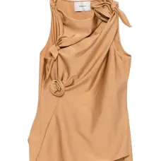 Асимметричная блуза с узлом и украшением в виде розы Асимметричная блуза с узлом и украшением в виде розы