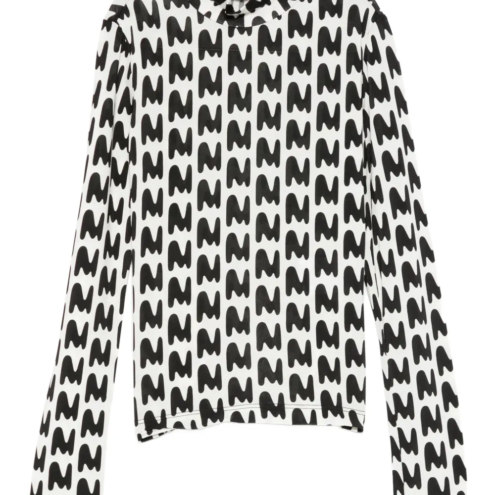 Футболка с высоким воротником и абстрактным принтом