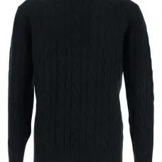 Свитер фактурной вязки с круглым вырезом