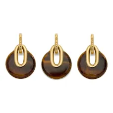 Позолоченная подвеска с тигровым глазом