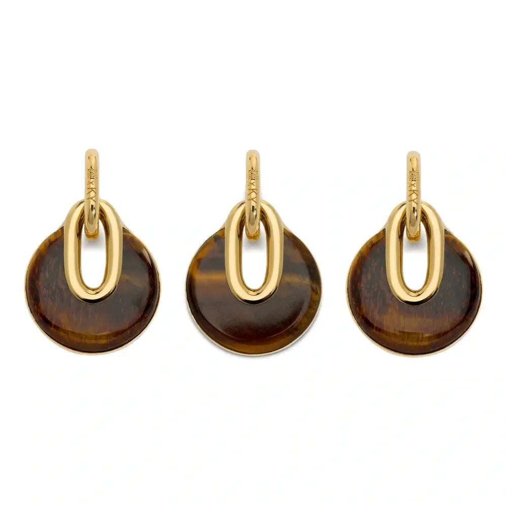 Позолоченная подвеска с тигровым глазом