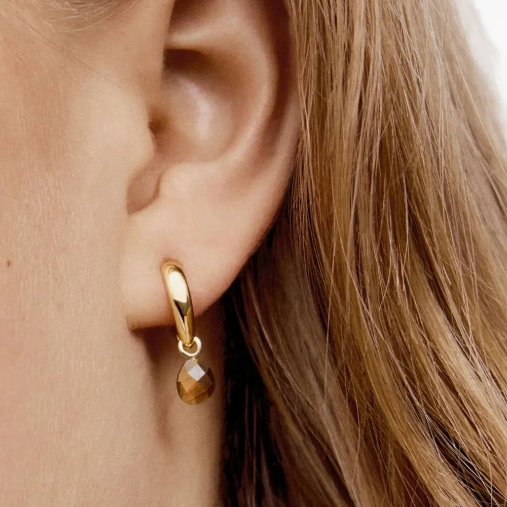 Серьги-хагги с тигровым глазом