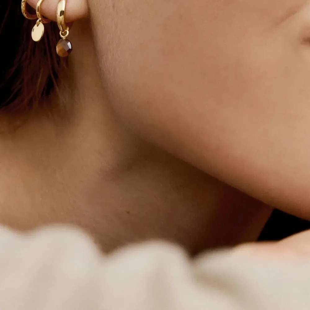 Серьги-хагги с тигровым глазом