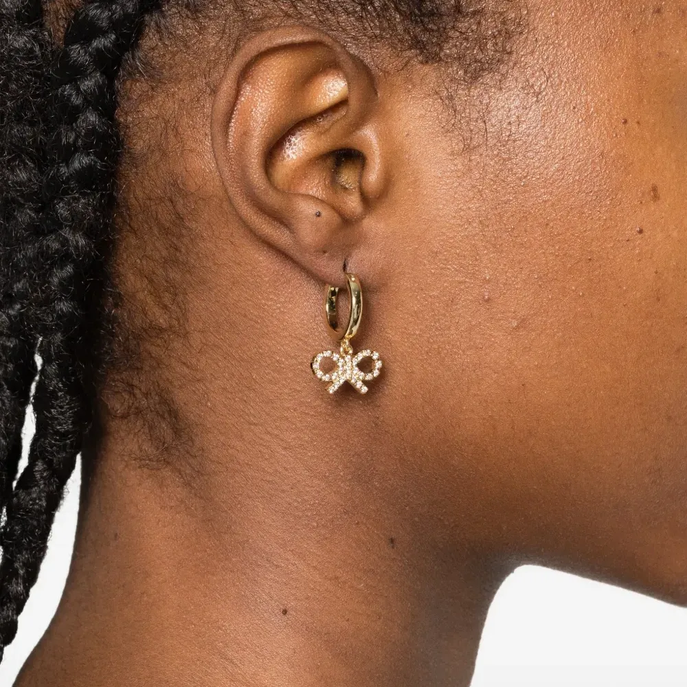 Серьги-кольца с бантиками