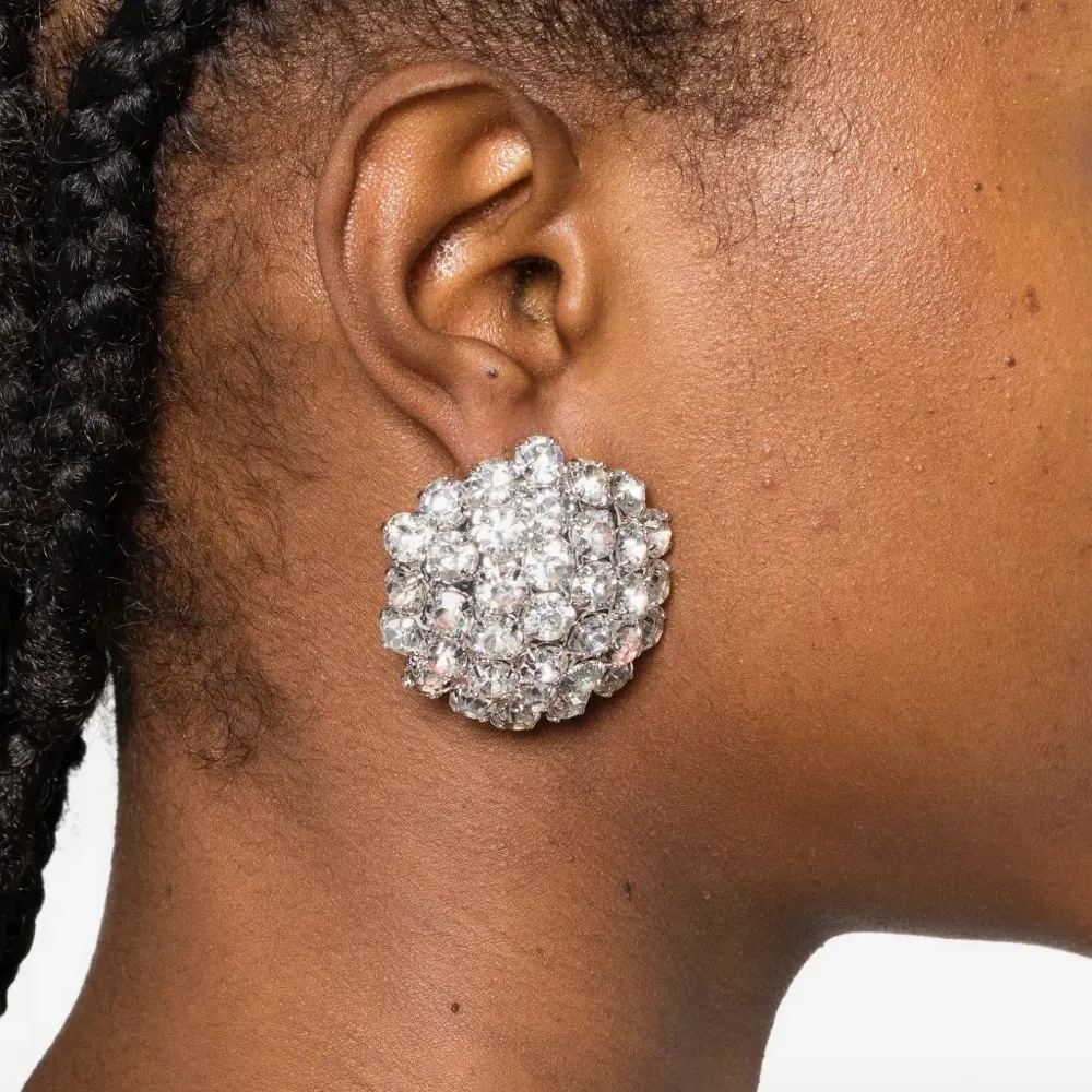 Серьги в виде кристаллических цветов