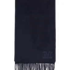 Шарф с монограммой и бахромой