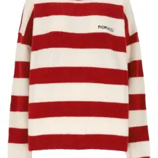 Полосатый свитер с круглым вырезом