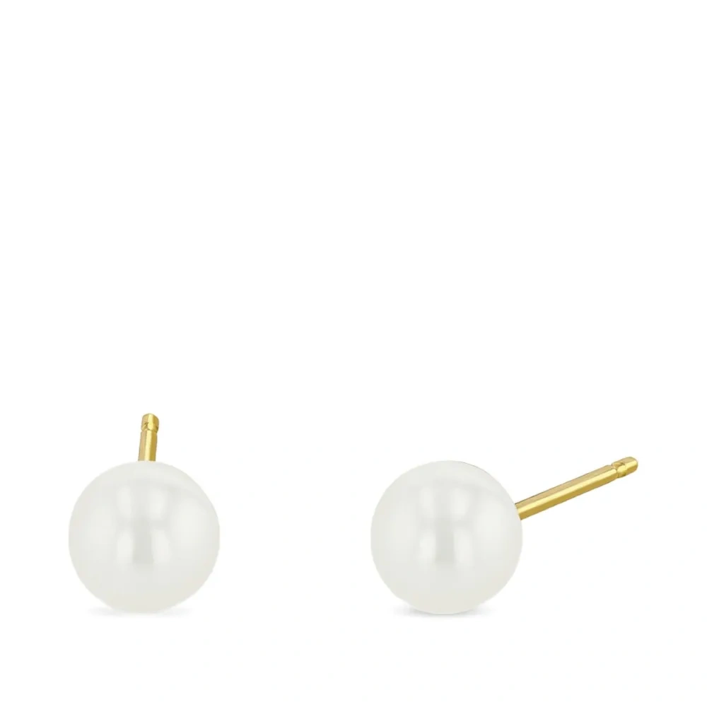 Серьги из желтого золота с жемчугом