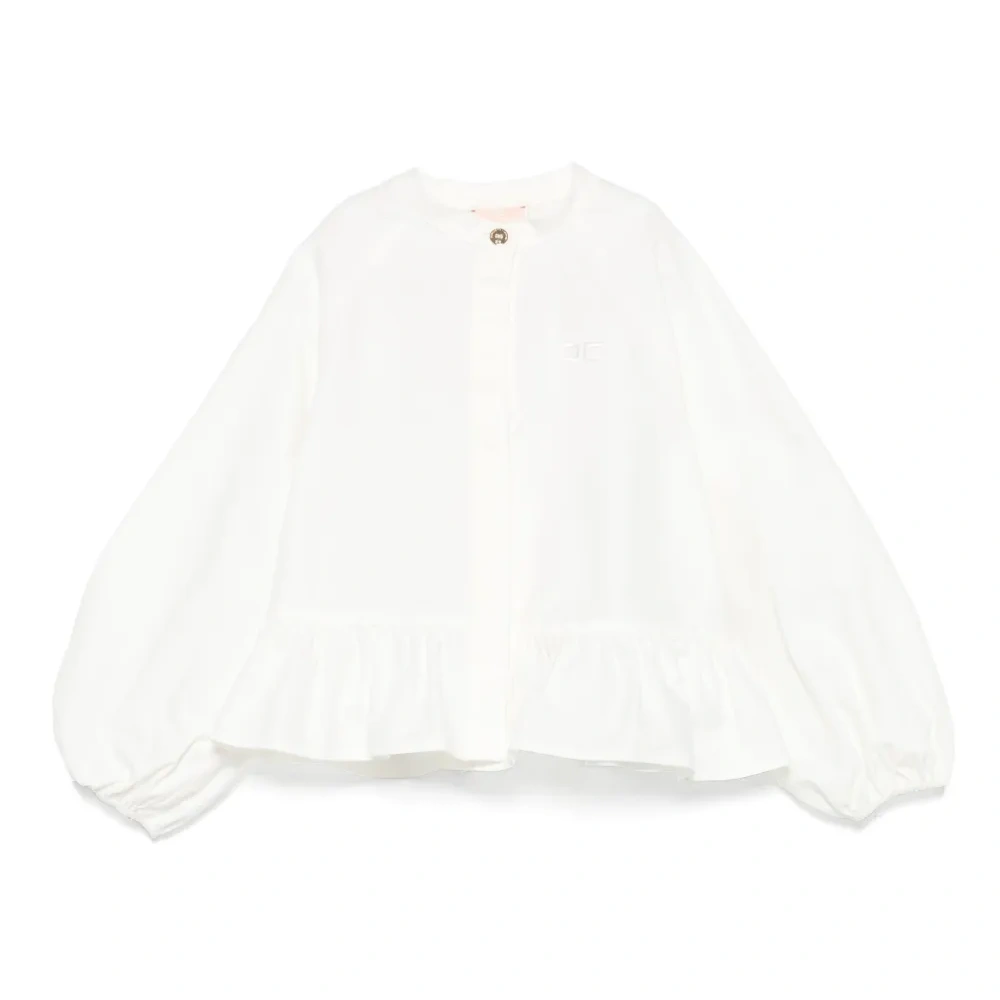 Топ с объемными рукавами и оборками