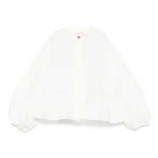 Топ с объемными рукавами и оборками