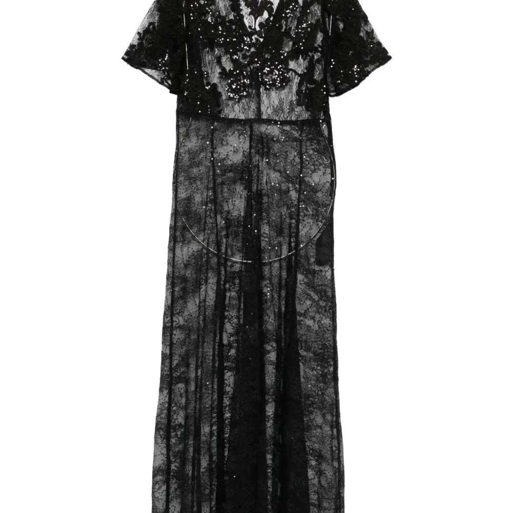 Макси-платье с отделкой пайетками